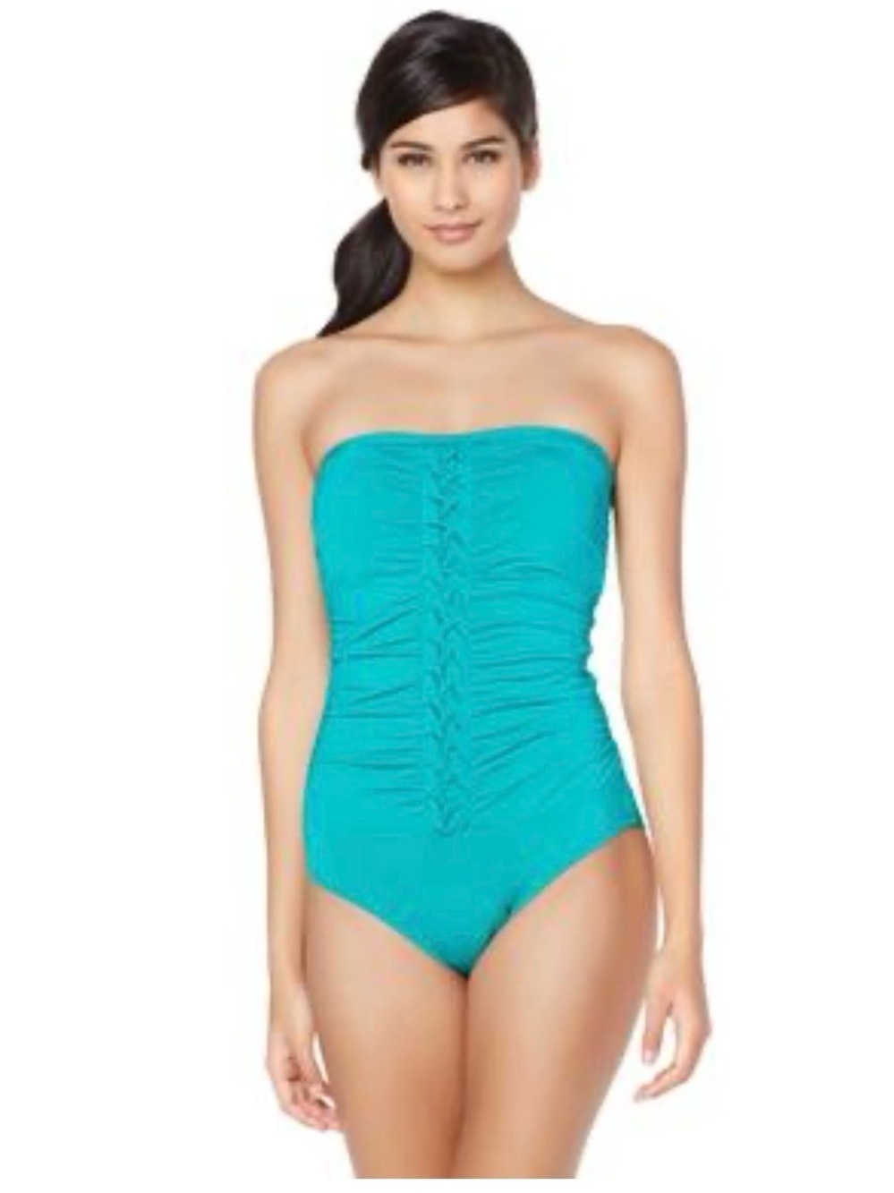 Jantzen Aqua Ruched One-Piece Swimsuit Size 12 NWT